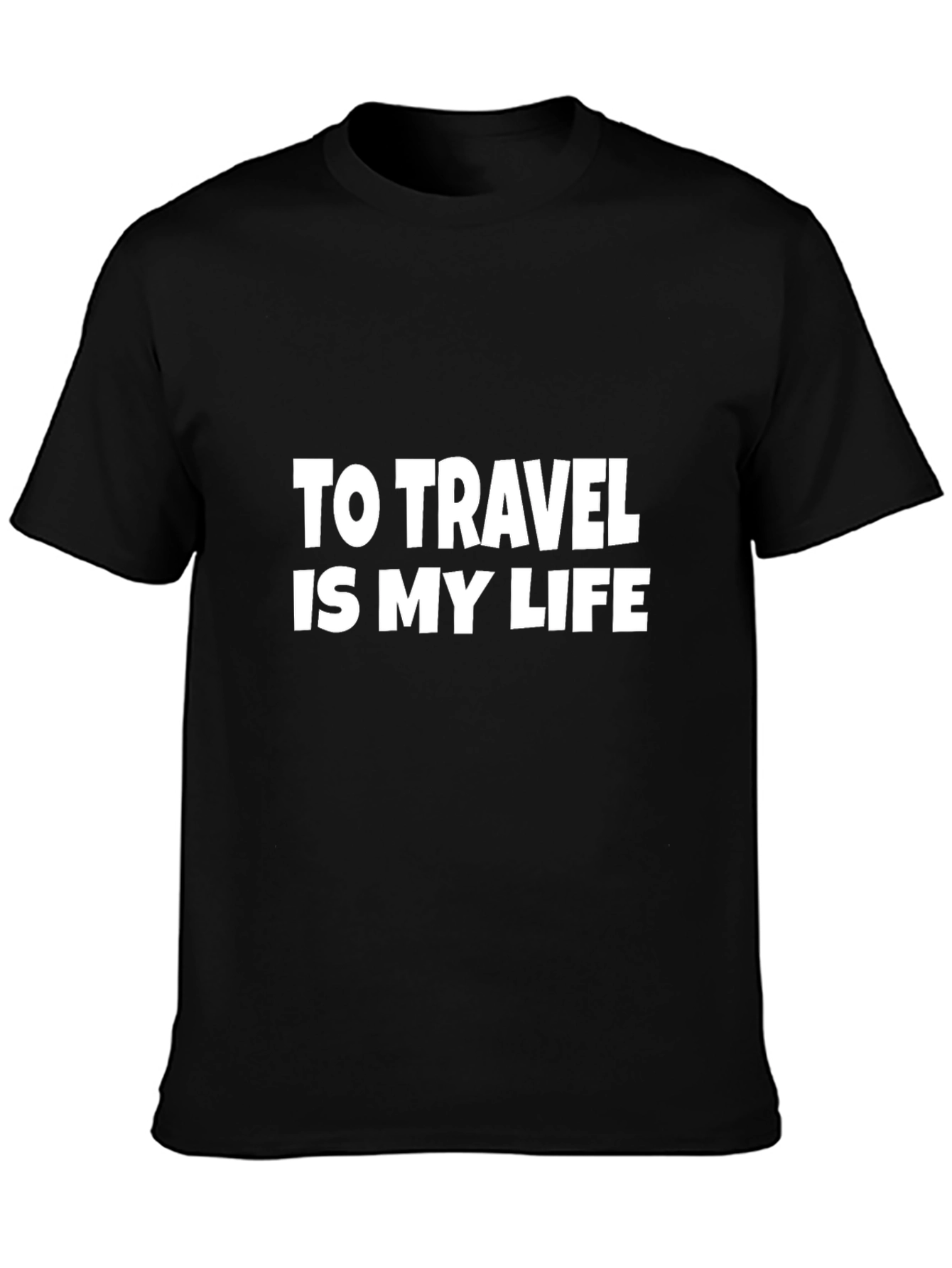 Travel Is My Life Black Graphic Tee