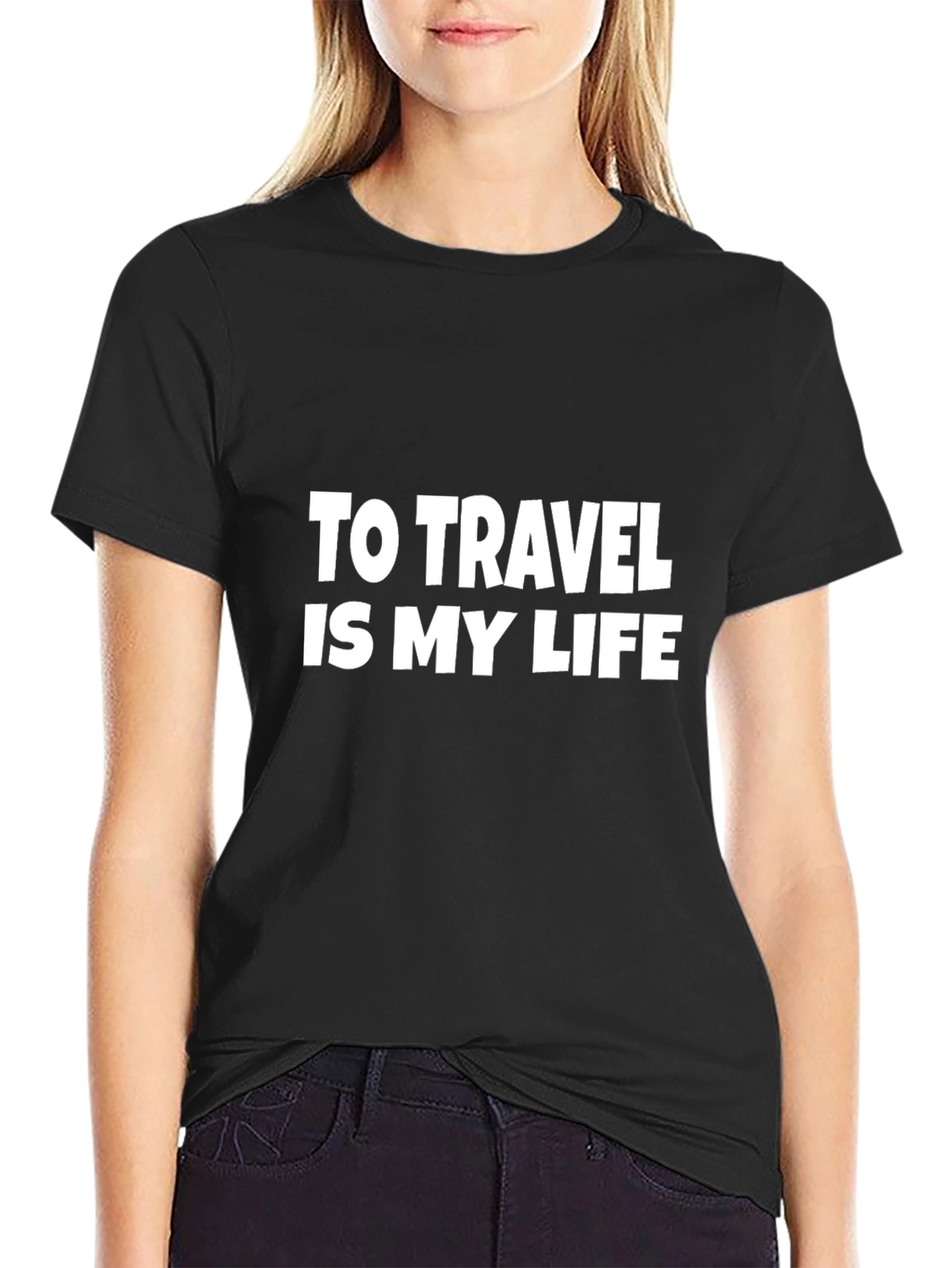 Travel Is My Life Black Graphic Tee
