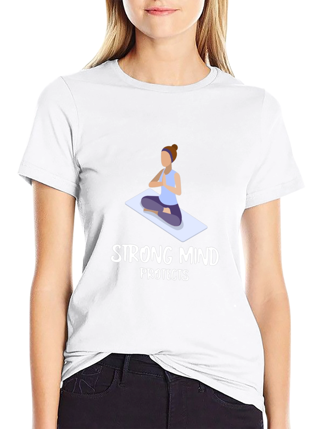 Strong Mind Protects T-Shirt: Yoga Design