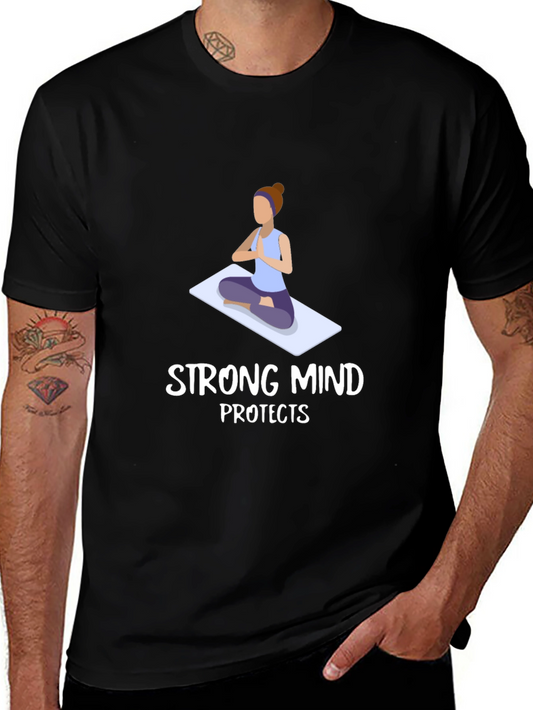 Strong Mind Protects T-Shirt: Yoga Design