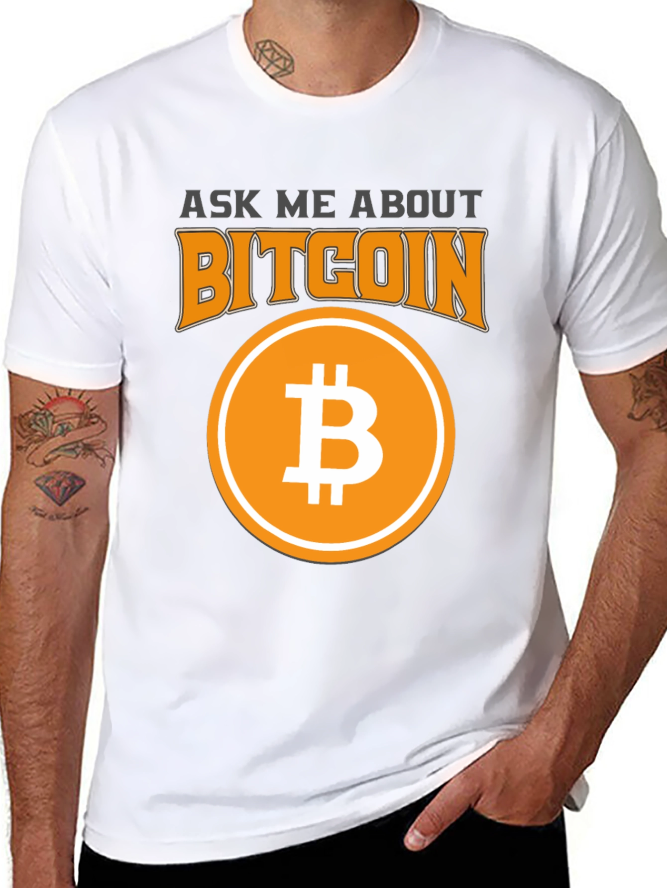 Ask Me About Bitcoin Black Graphic Tee