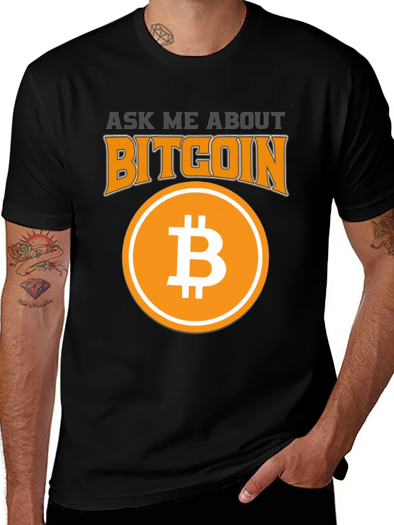 Ask Me About Bitcoin Black Graphic Tee