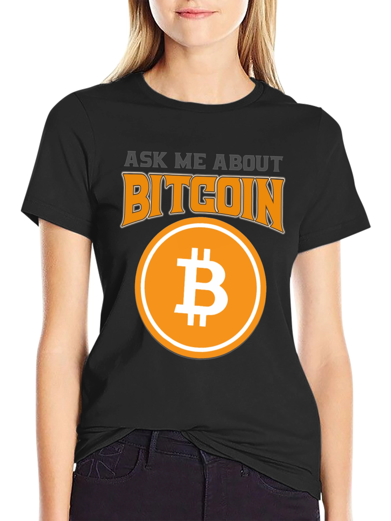 Ask Me About Bitcoin Black Graphic Tee