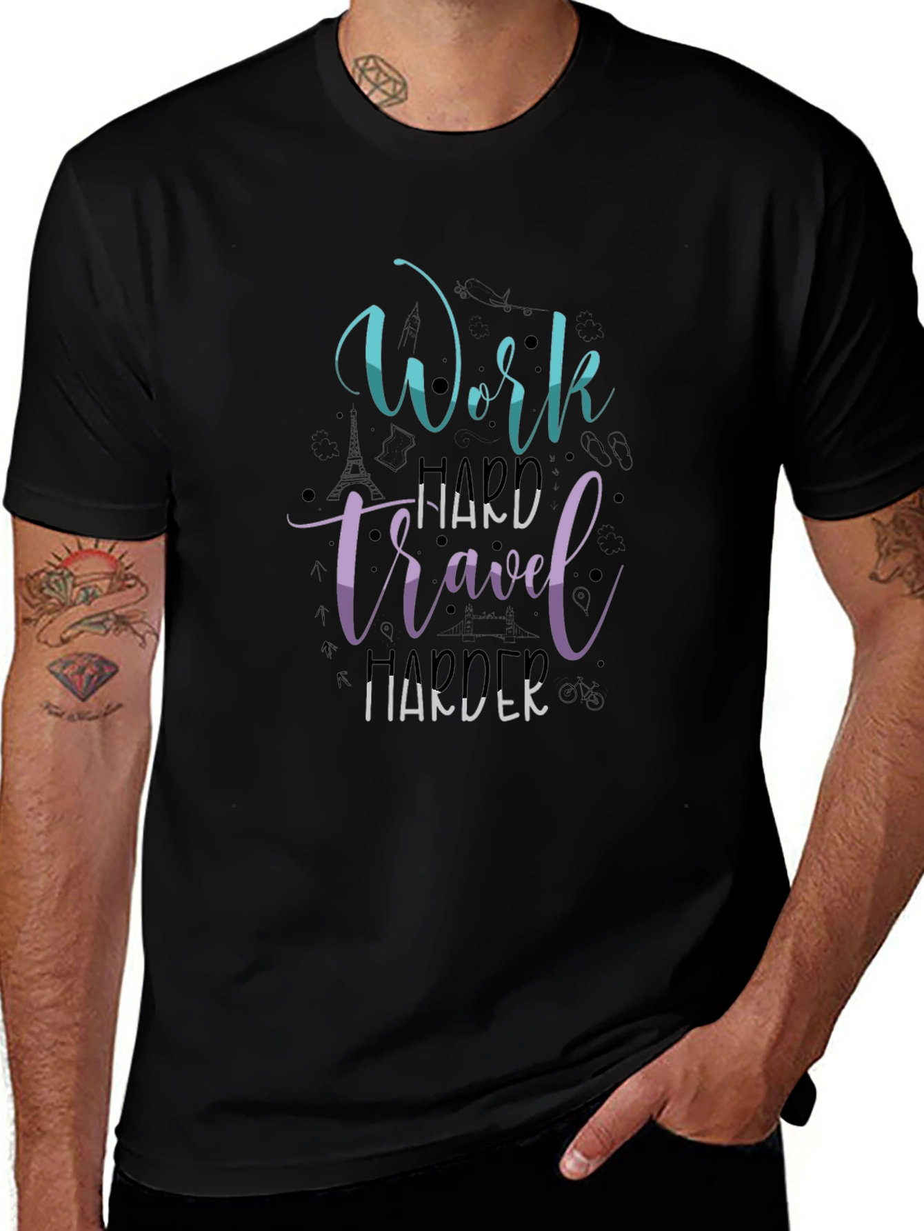 Work Travel Harder Graphic T-Shirt