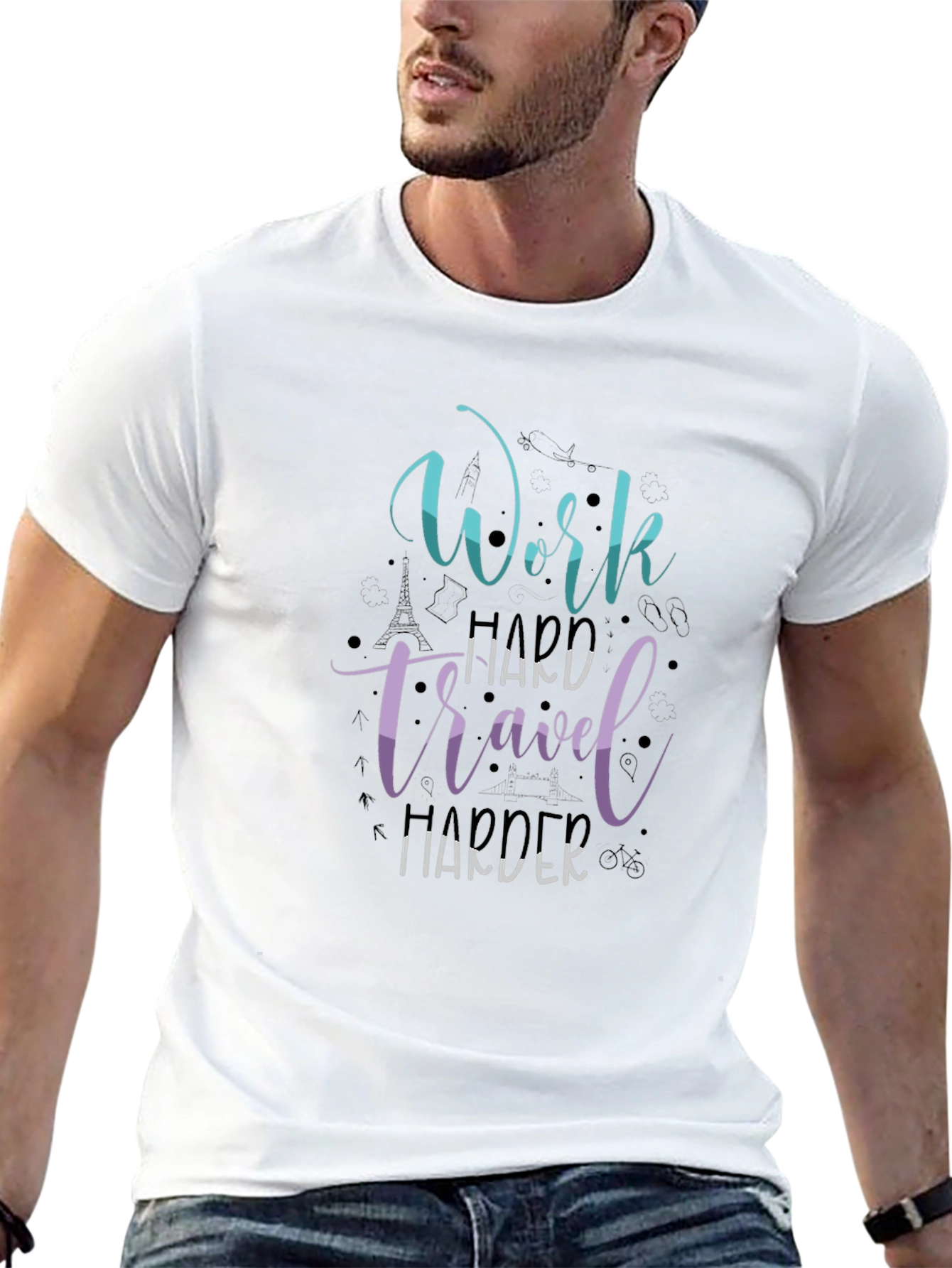 Work Travel Harder Graphic T-Shirt
