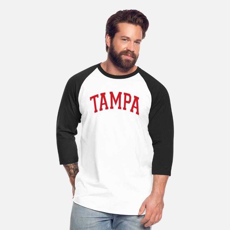 Tampa Florida Fl Varsity Style Red Text