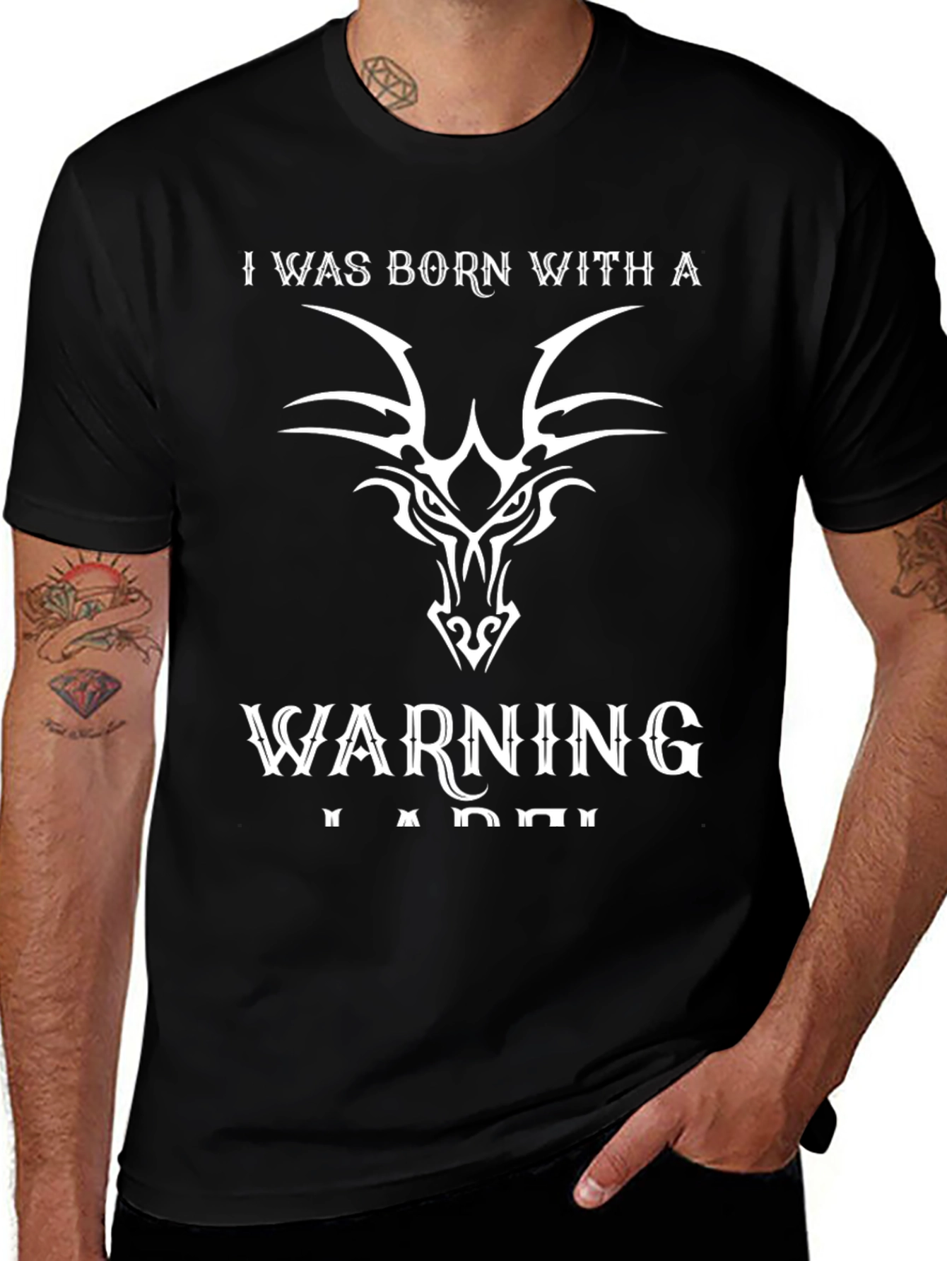 Born With Warning Graphic T-Shirt