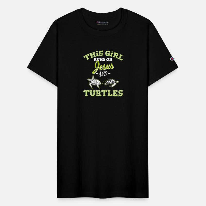 This Girl Runs On Jesus And Turtles Funny Sea Turt