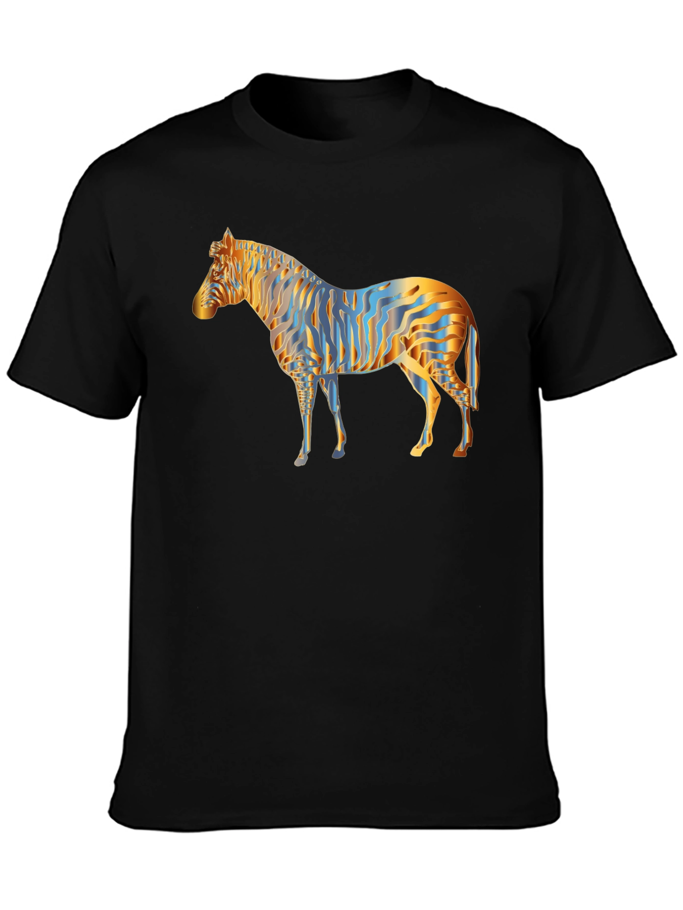 Striking Zebra Print Black T-Shirt