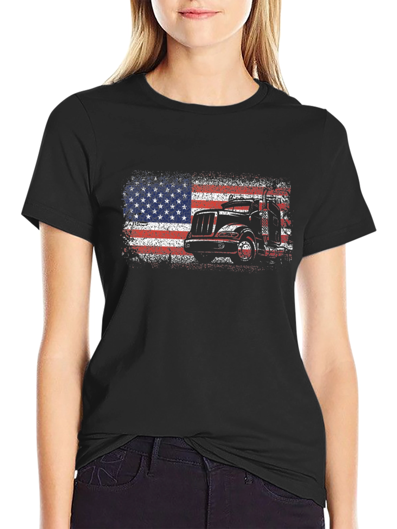 American Flag Trucker T-Shirt