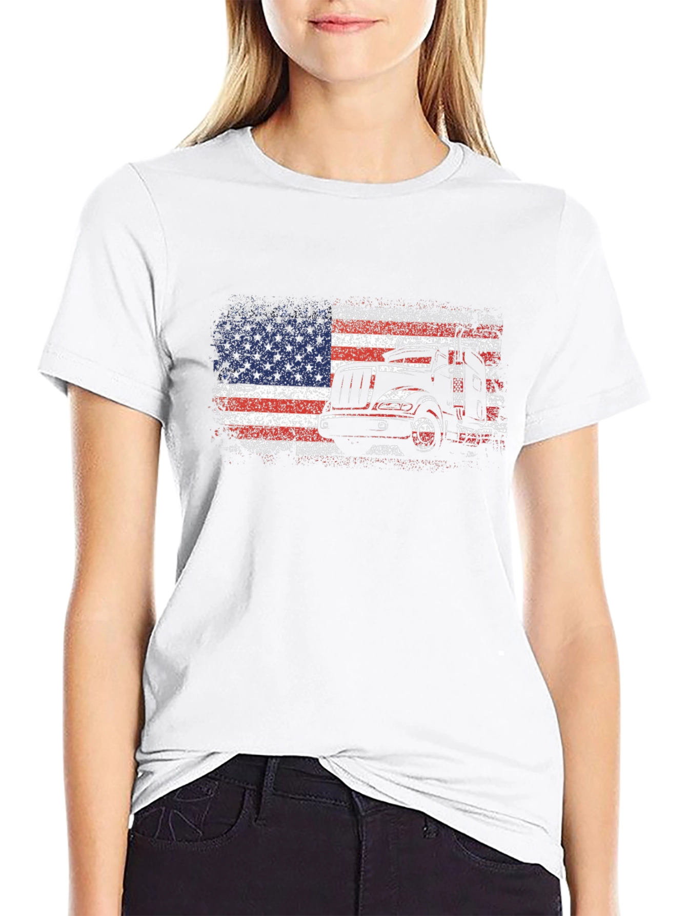 American Flag Trucker T-Shirt