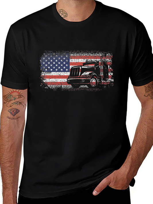 American Flag Trucker T-Shirt