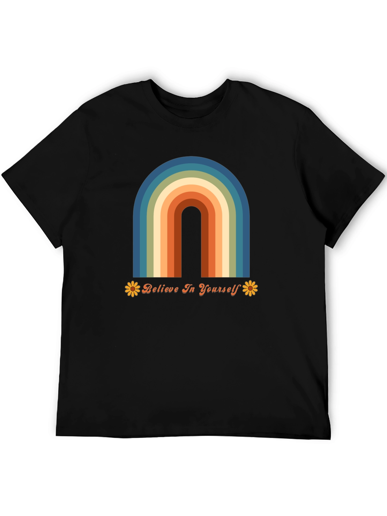 Believe In Yourself Retro Rainbow Graphic Tee