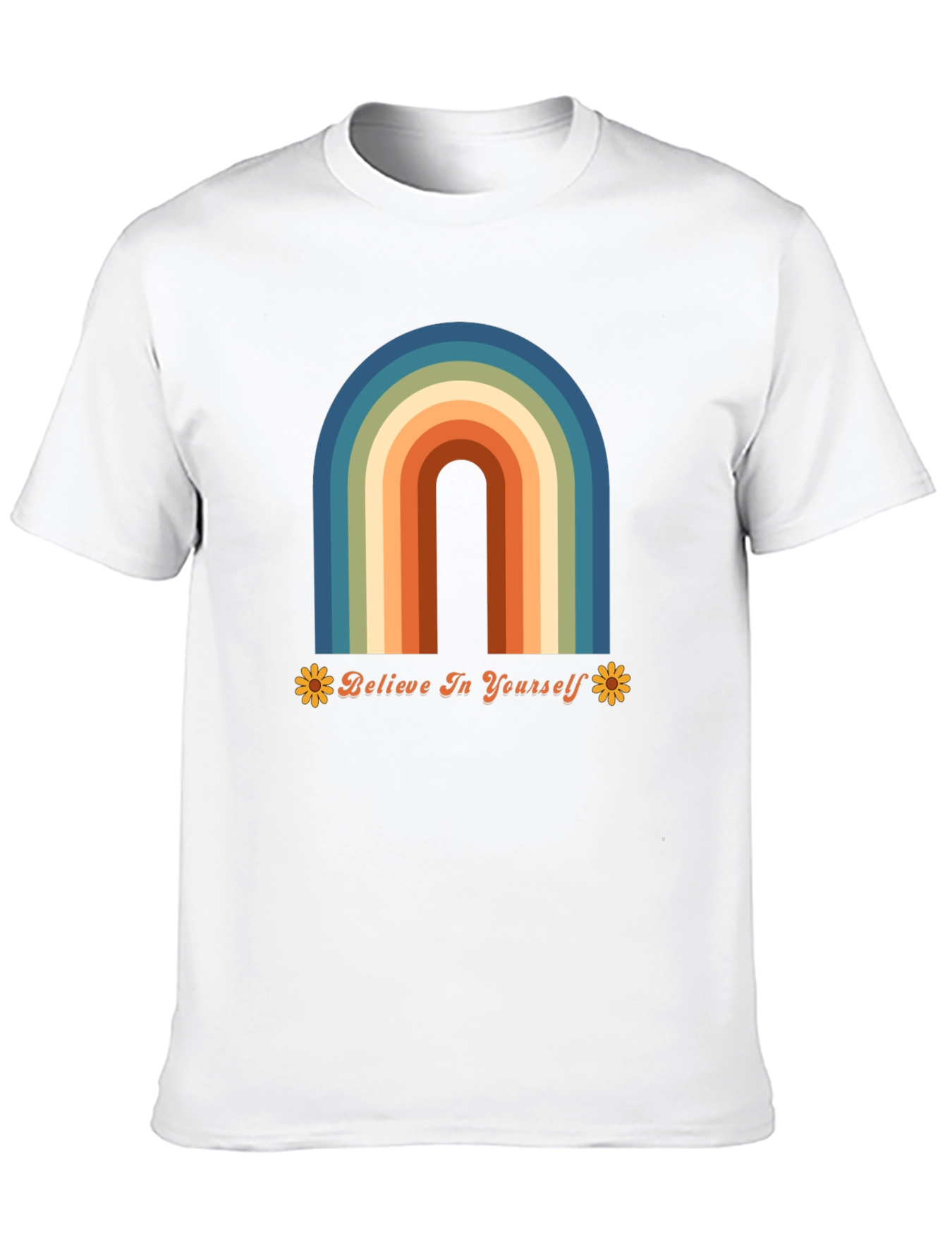 Believe In Yourself Retro Rainbow Graphic Tee