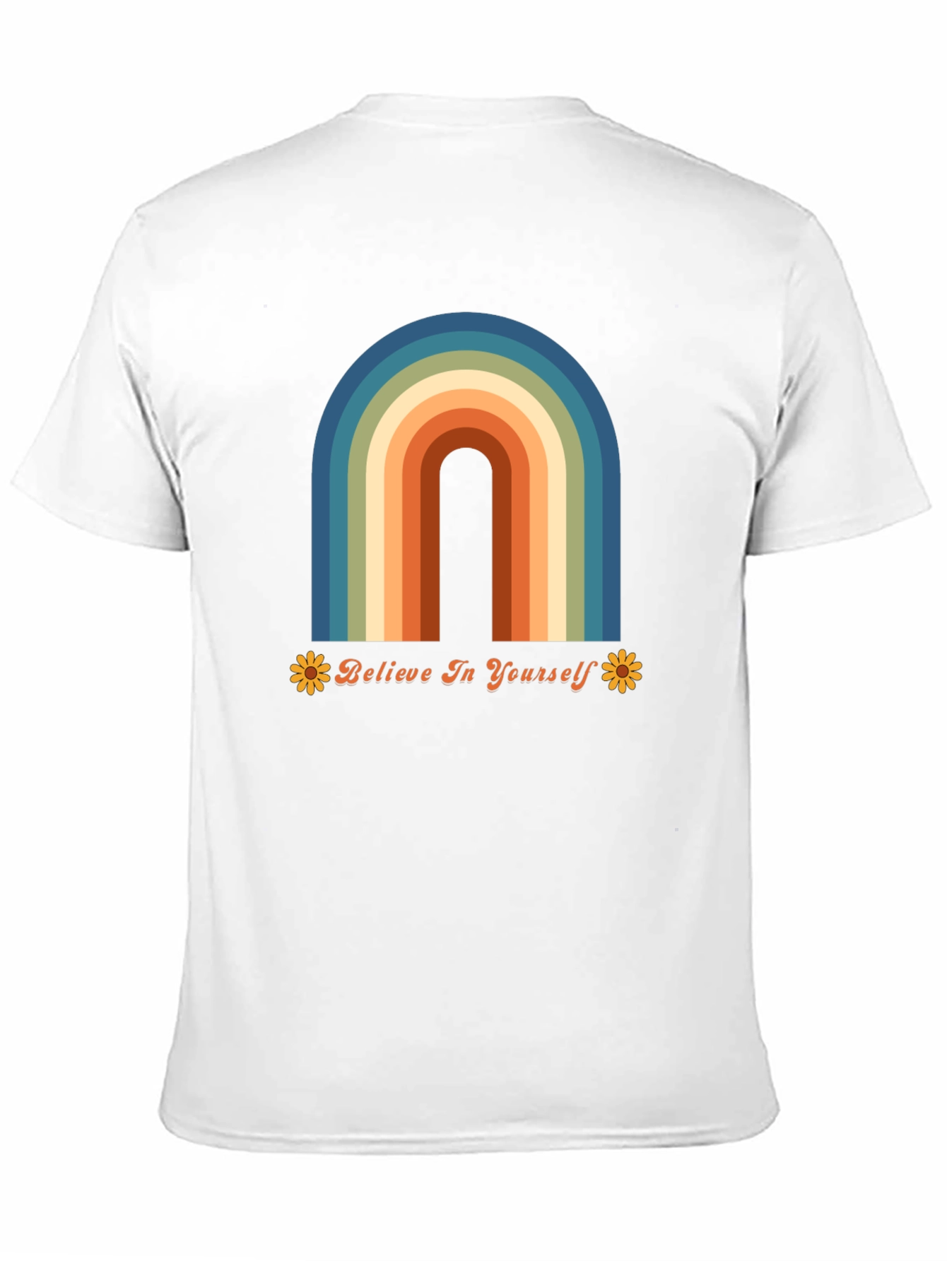 Believe In Yourself Retro Rainbow Graphic Tee