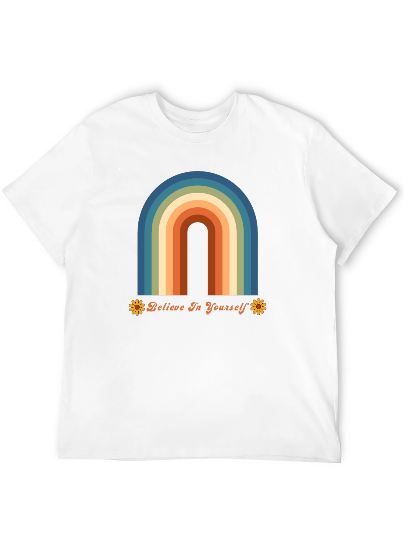 Believe In Yourself Retro Rainbow Graphic Tee