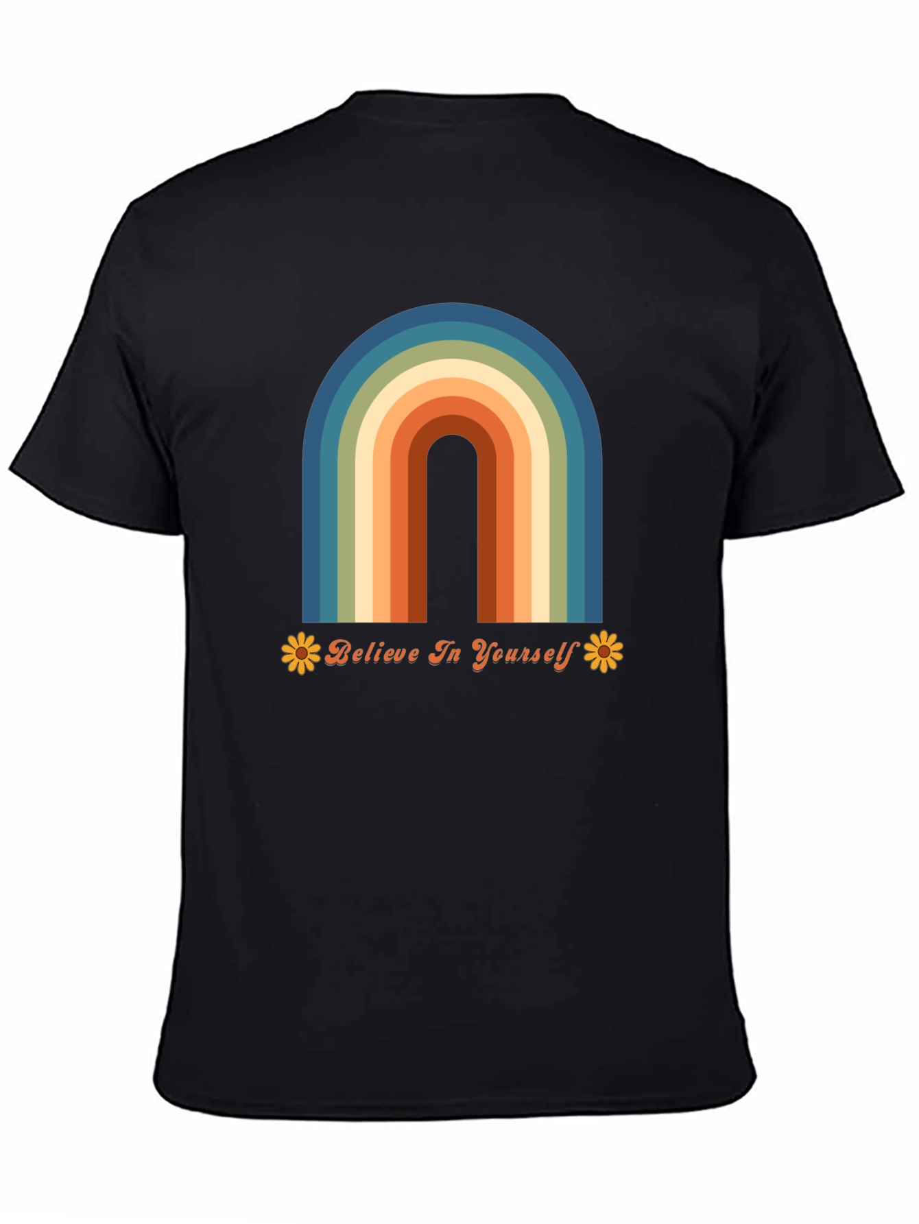Believe In Yourself Retro Rainbow Graphic Tee