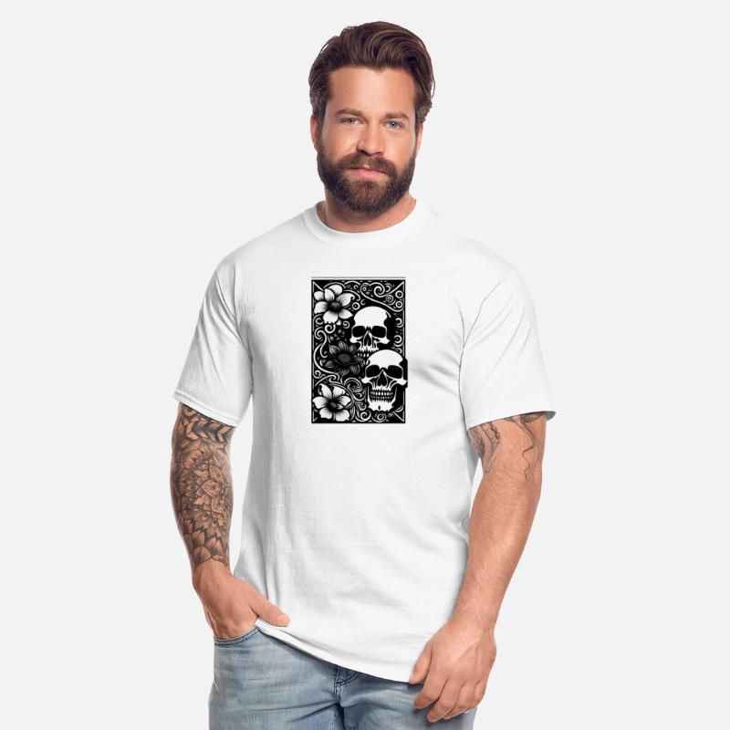 Twin Skull & Flowers