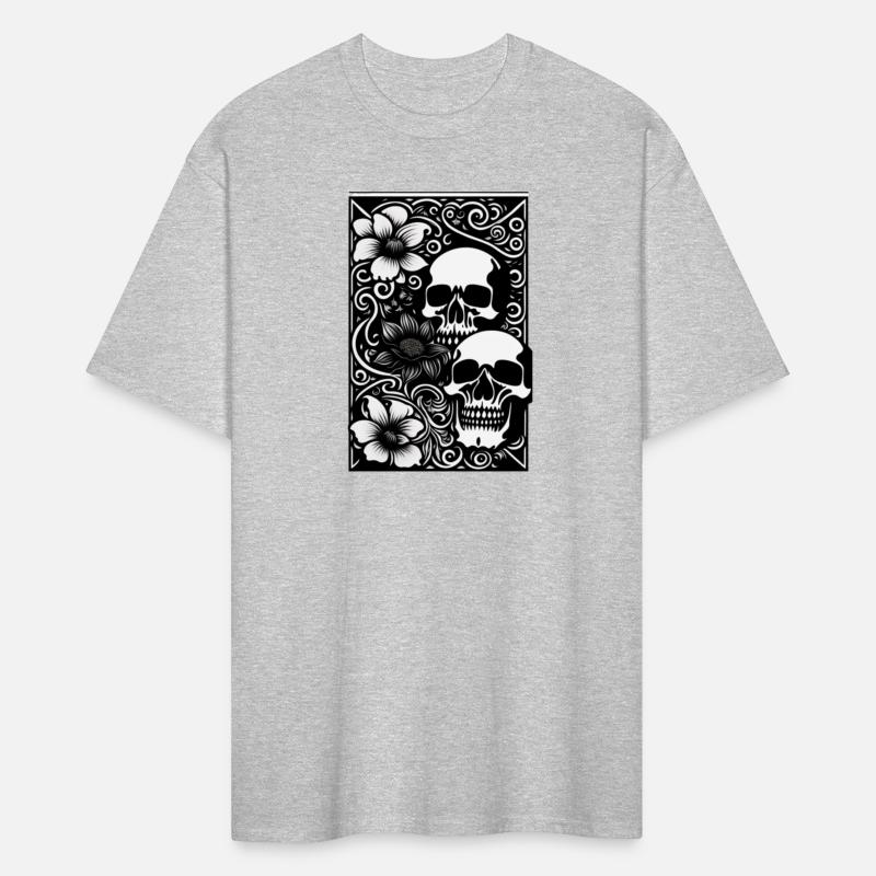 Twin Skull & Flowers