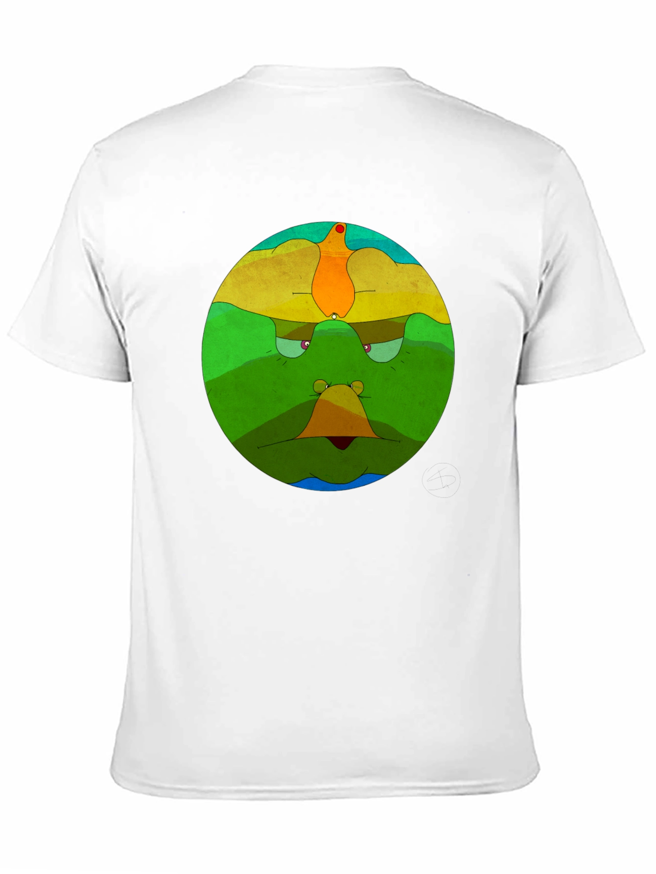 Abstract Face Graphic Black T-Shirt