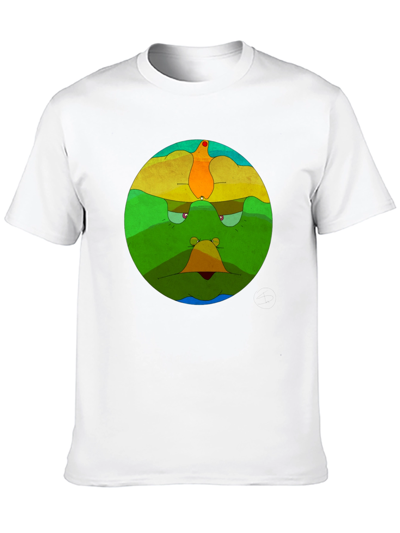 Abstract Face Graphic Black T-Shirt