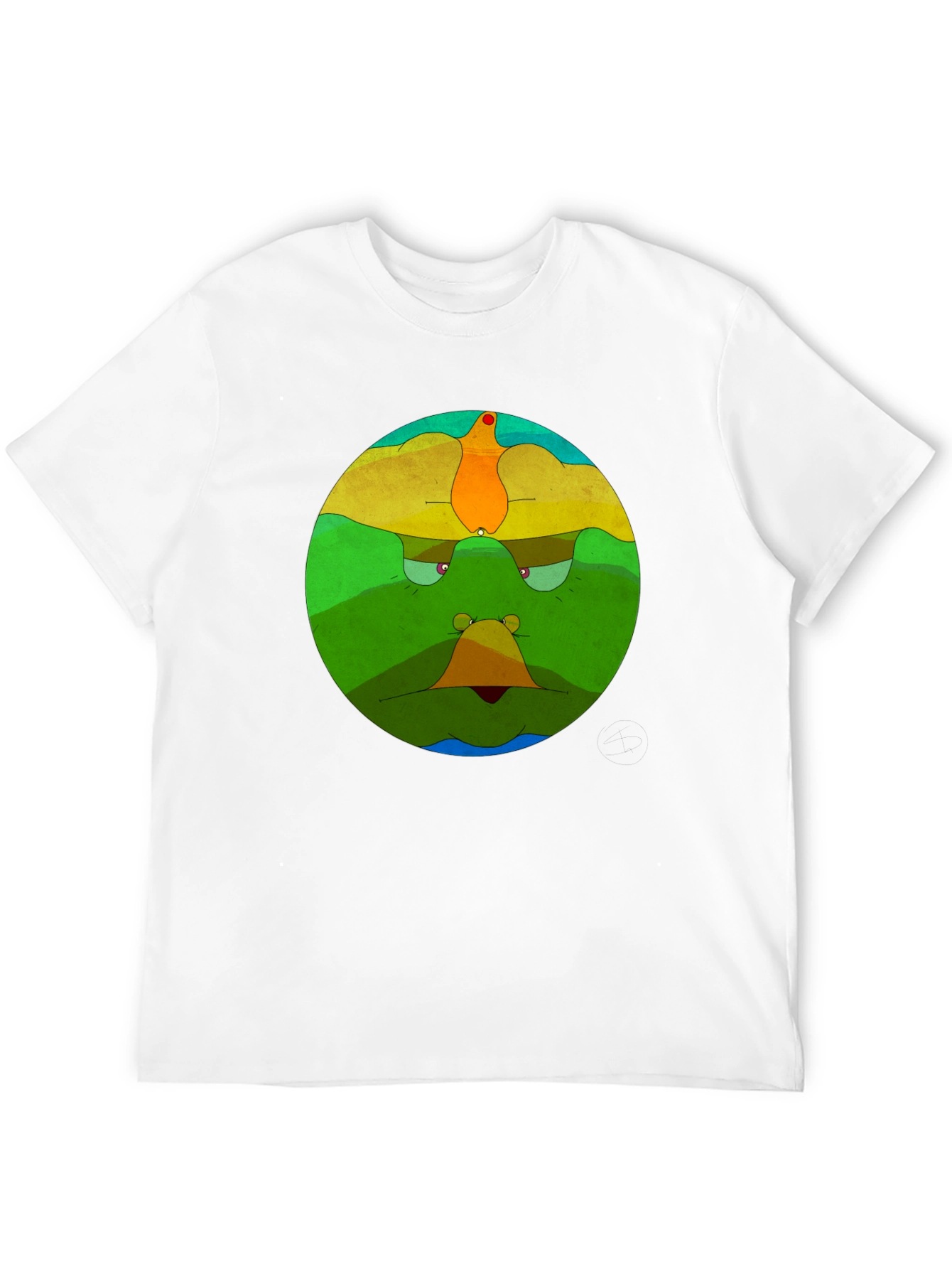 Abstract Face Graphic Black T-Shirt