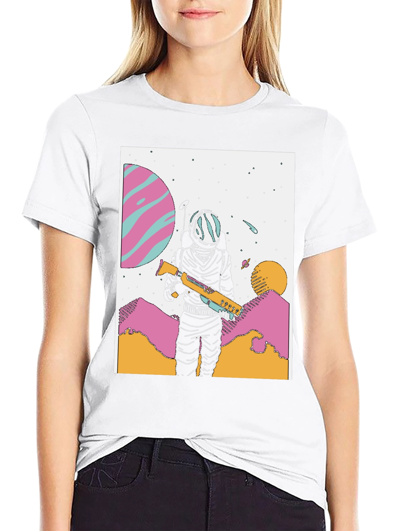 Astronaut Graphic Tee - Retro Space Adventure