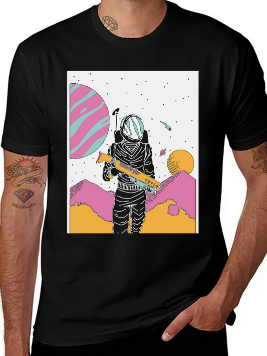 Astronaut Graphic Tee - Retro Space Adventure