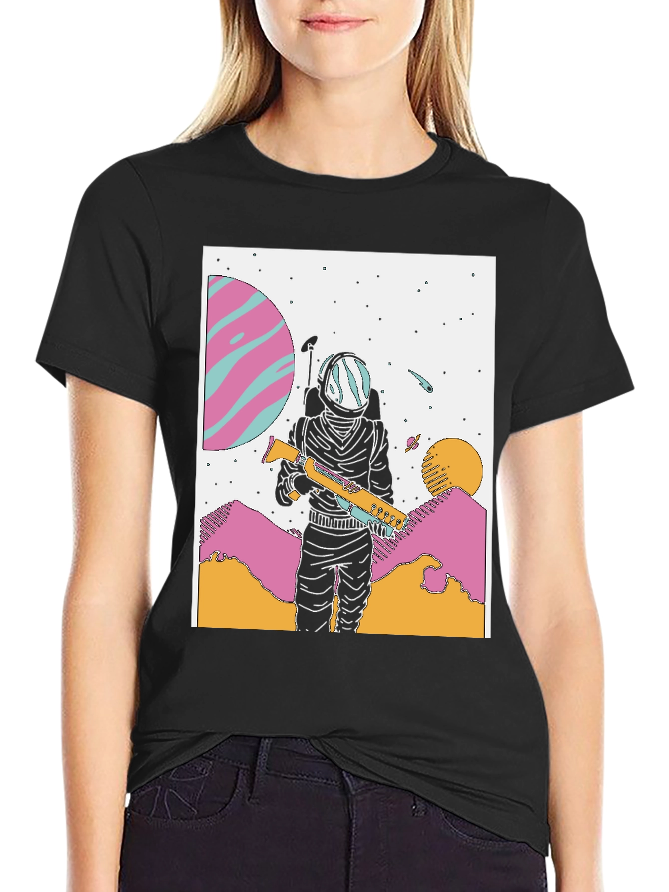Astronaut Graphic Tee - Retro Space Adventure