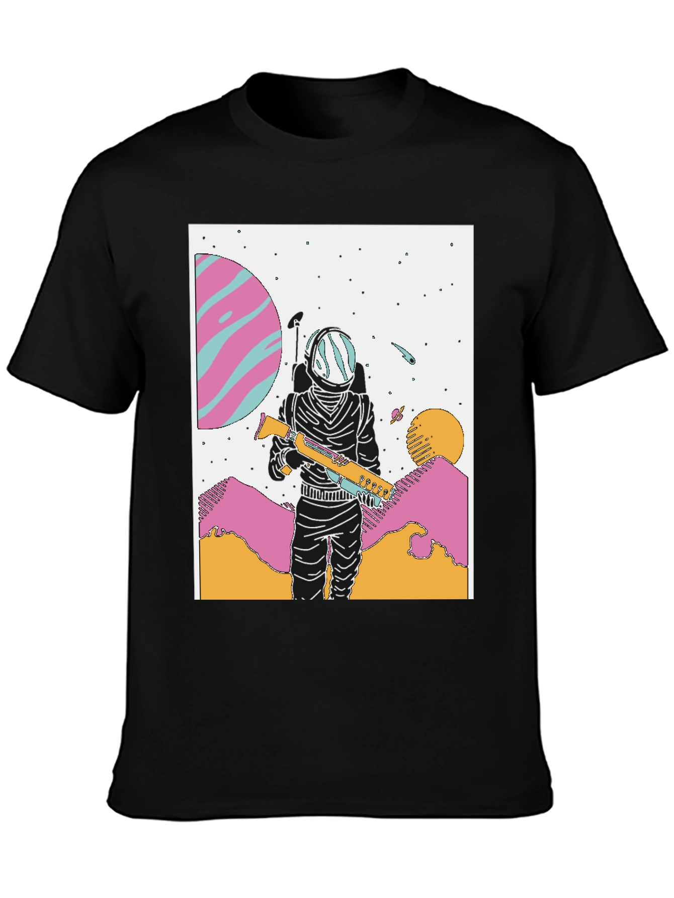 Astronaut Graphic Tee - Retro Space Adventure