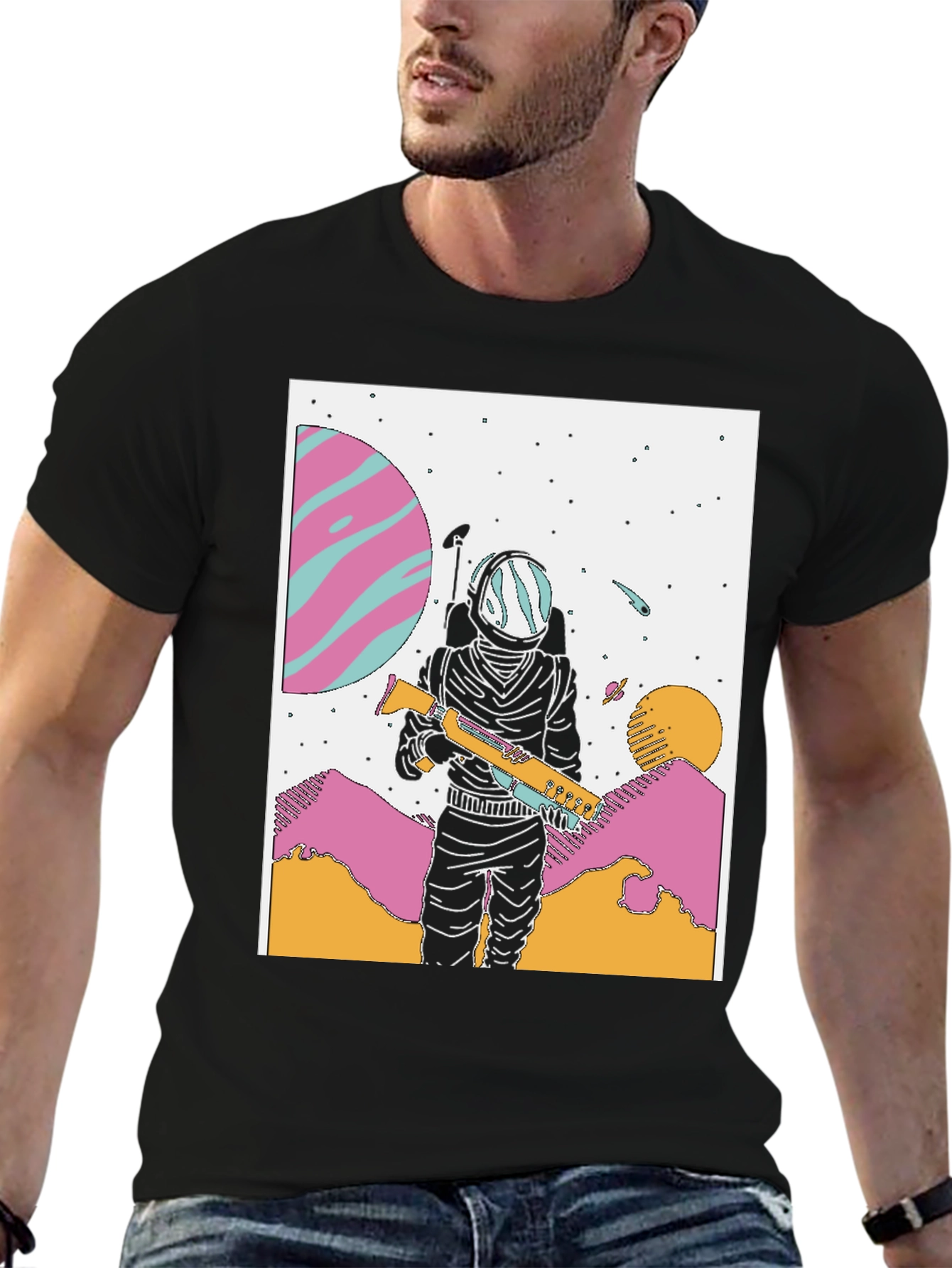 Astronaut Graphic Tee - Retro Space Adventure