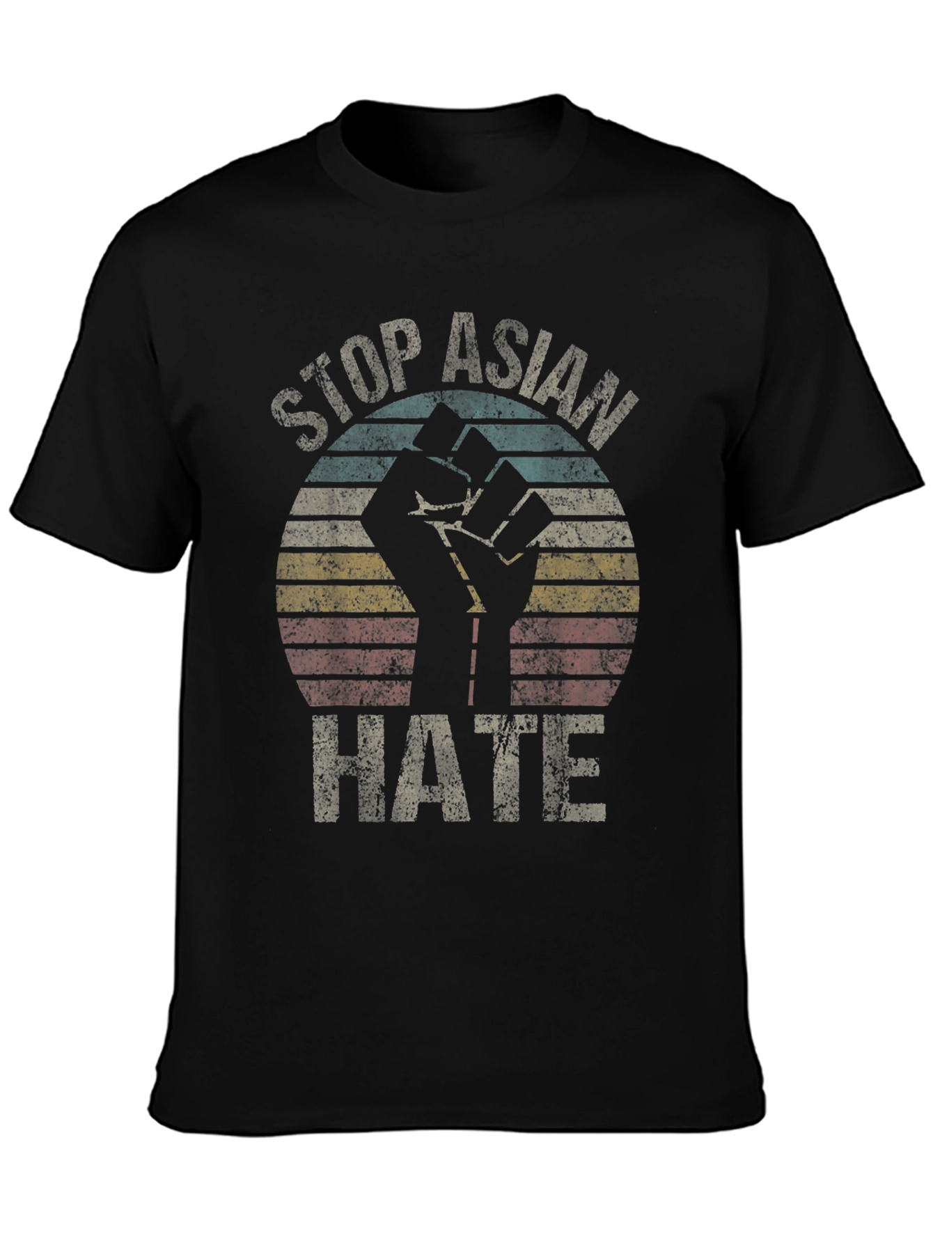 Stop Asian Hate T-Shirt Fist Graphic Tee Activism