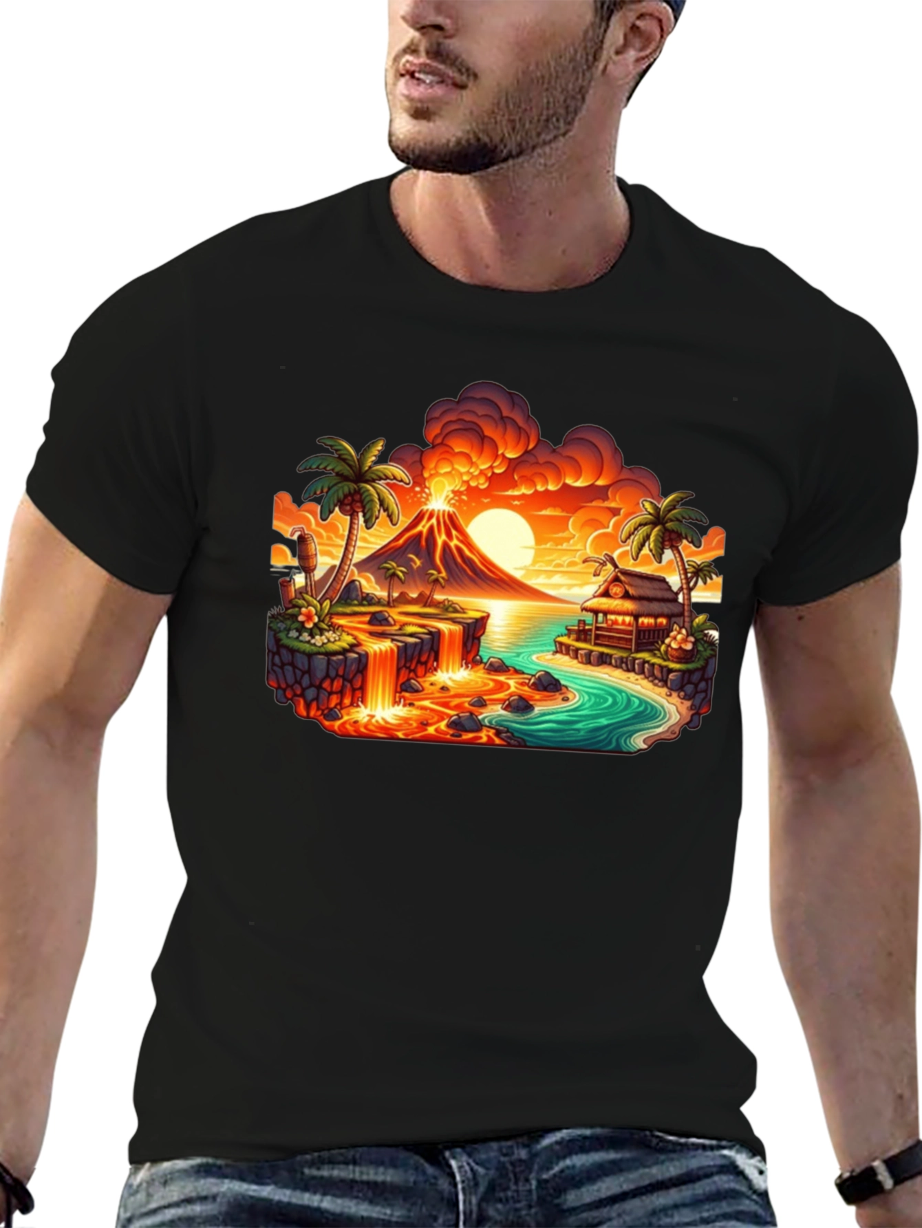 Tropical Island Volcano T-Shirt