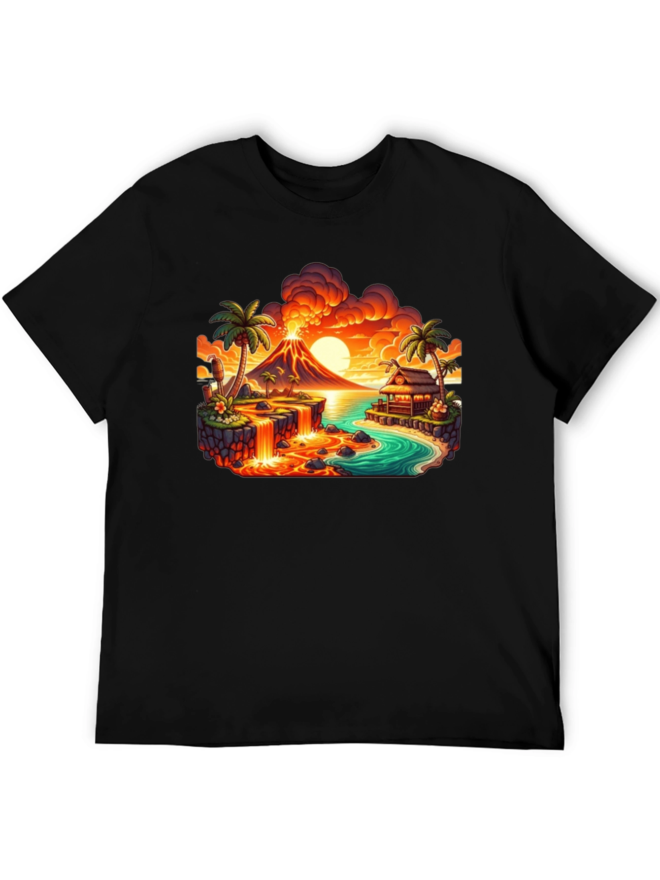 Tropical Island Volcano T-Shirt