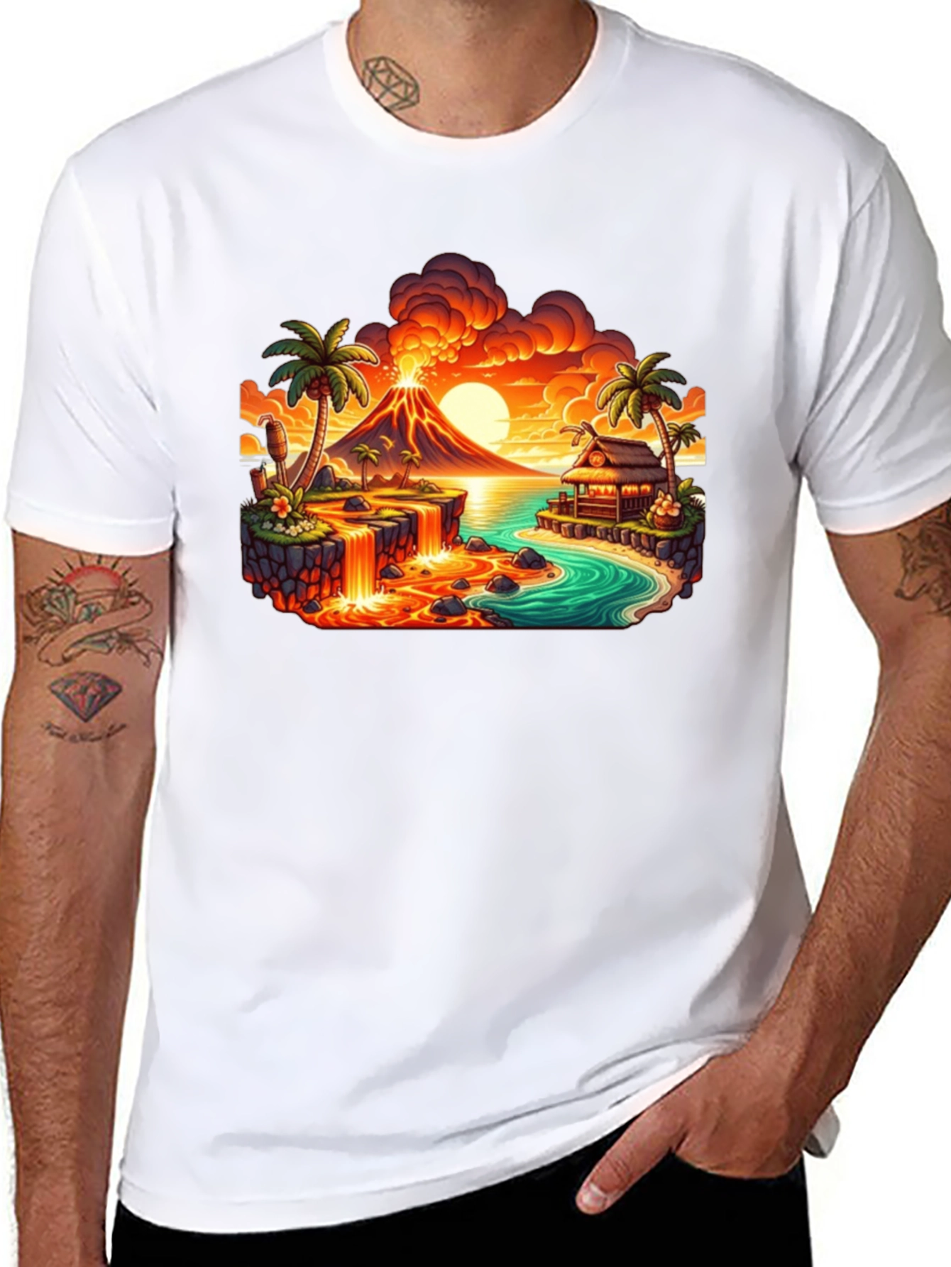 Tropical Island Volcano T-Shirt