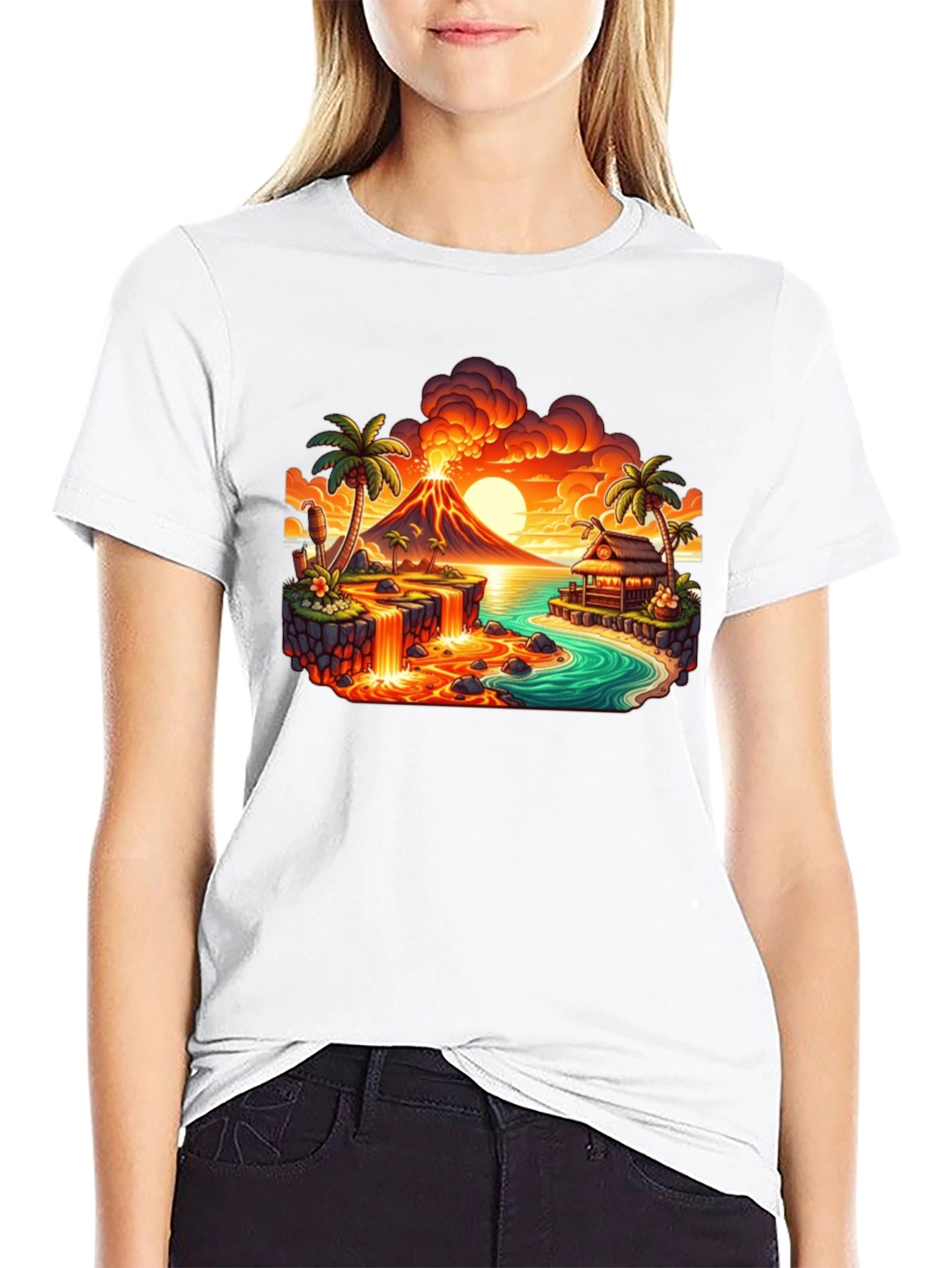 Tropical Island Volcano T-Shirt