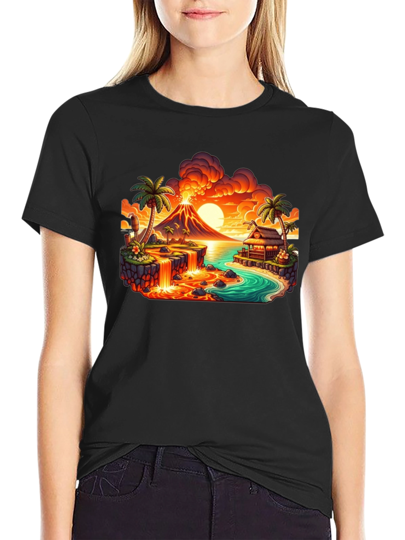Tropical Island Volcano T-Shirt