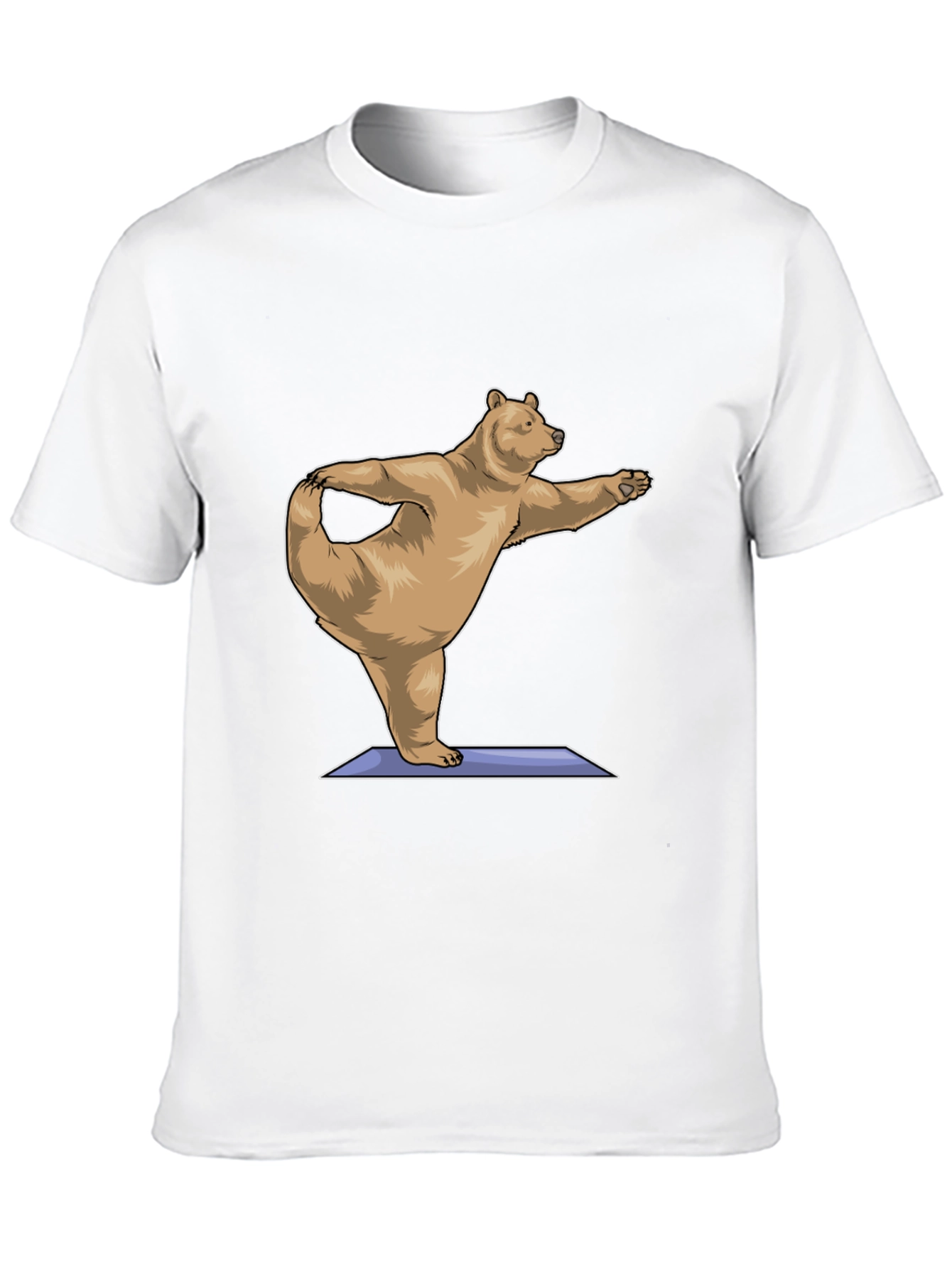 Yoga Bear Graphic Tee - Black Cotton Comfort
