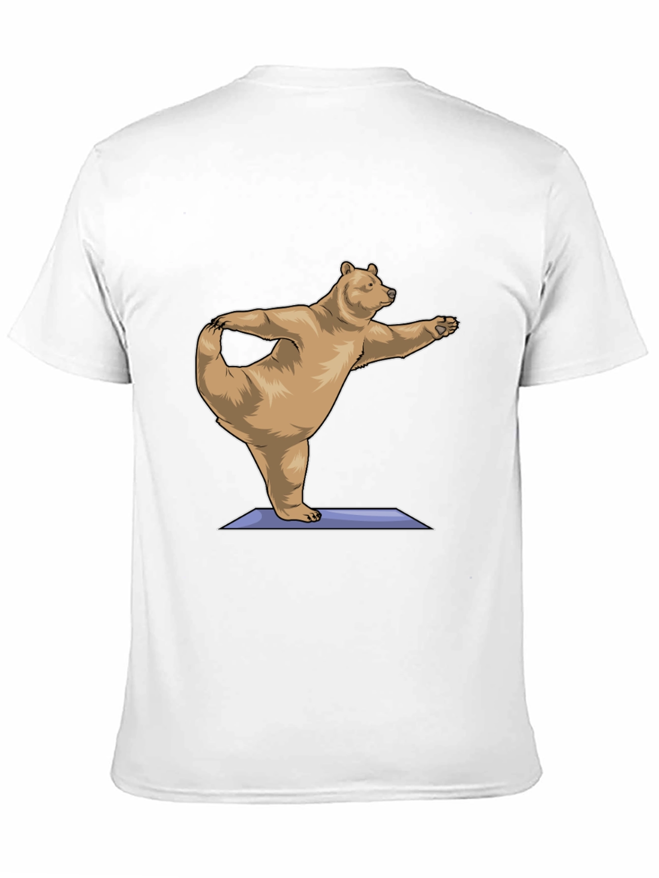 Yoga Bear Graphic Tee - Black Cotton Comfort