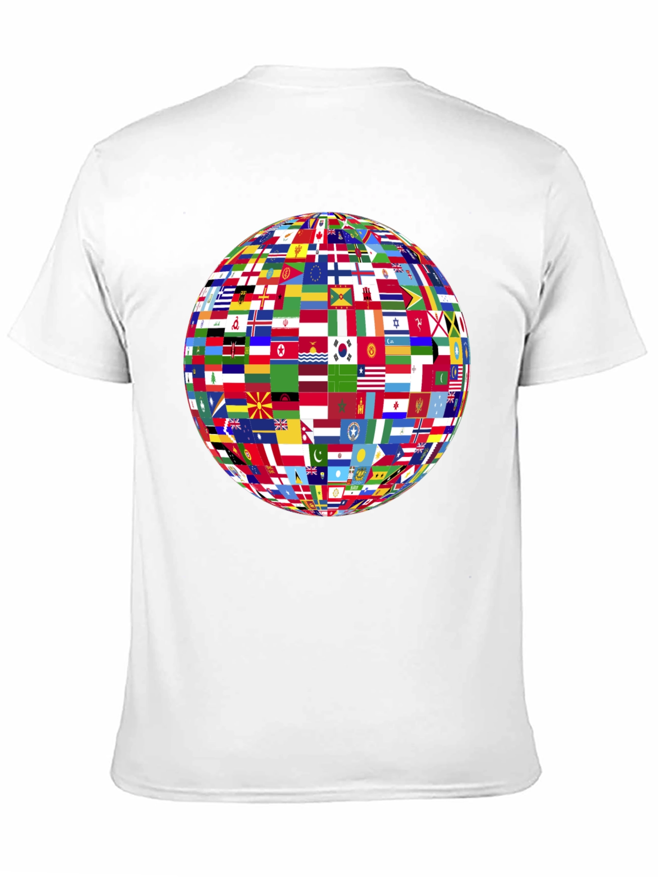 World Flags Globe Graphic Black T-Shirt
