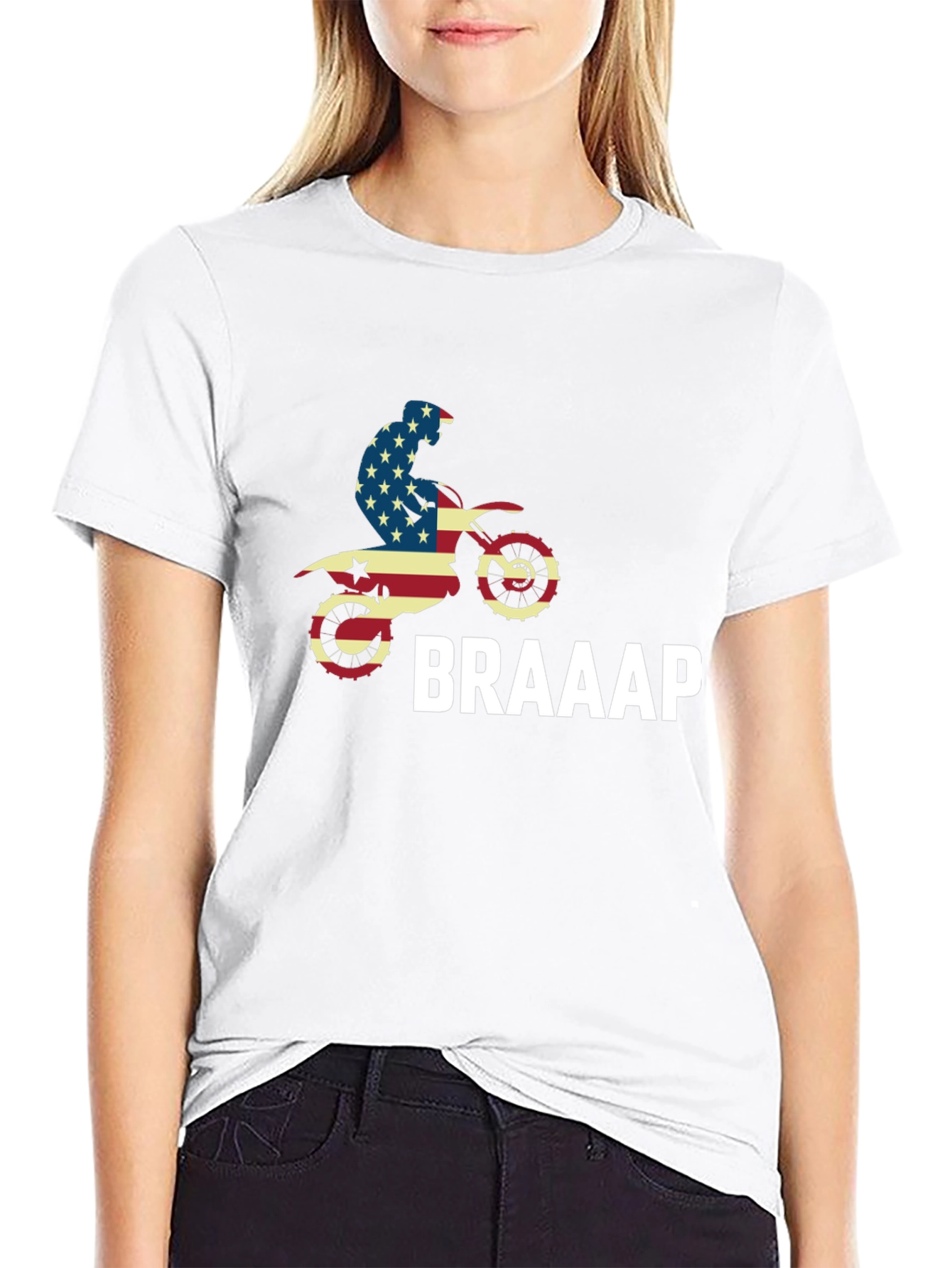 USA Motocross Dirt Bike T-Shirt - BRAAAP