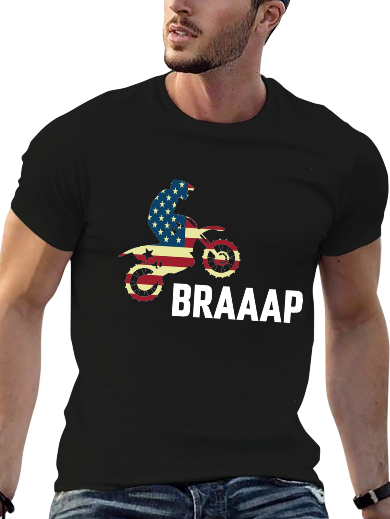 USA Motocross Dirt Bike T-Shirt - BRAAAP