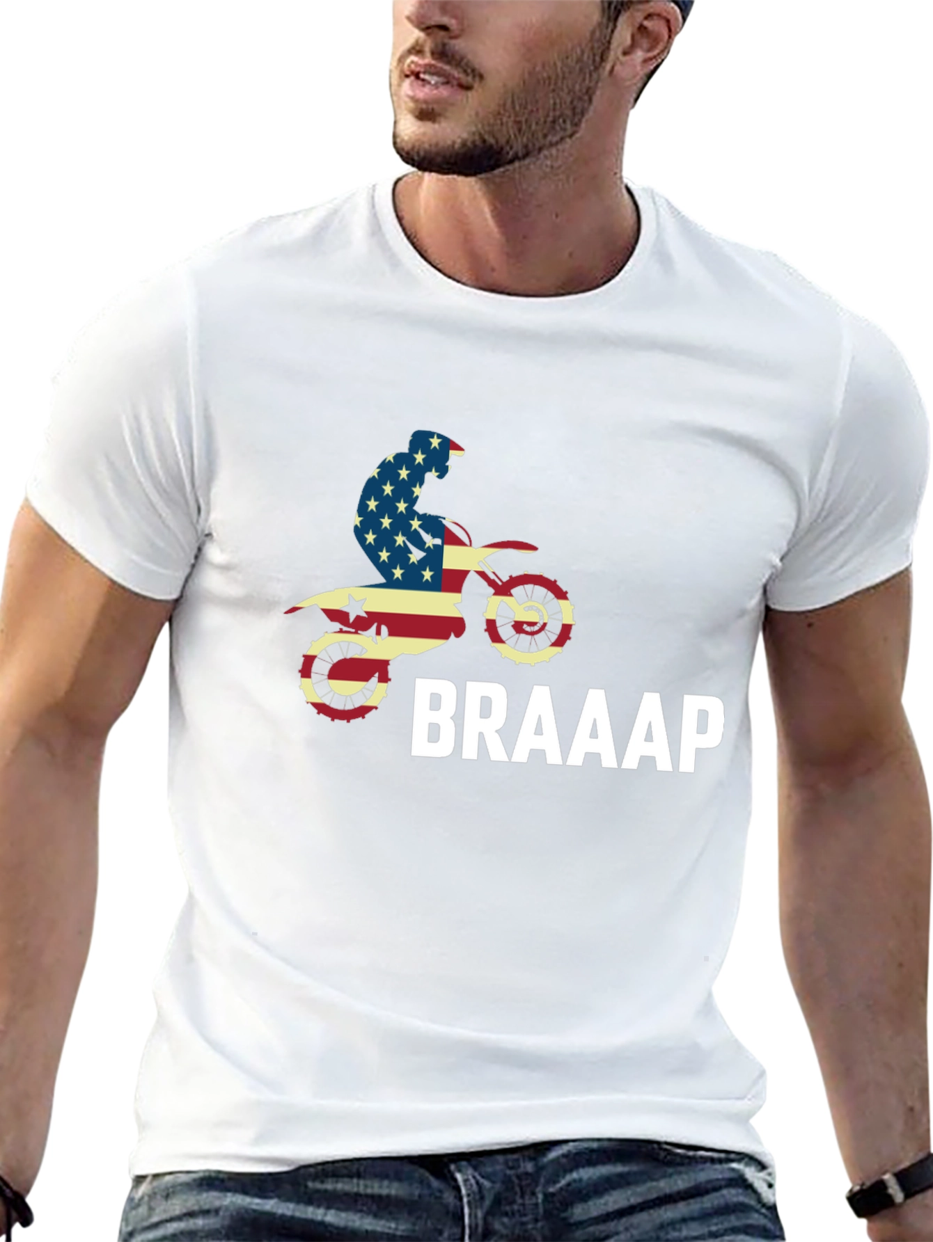 USA Motocross Dirt Bike T-Shirt - BRAAAP