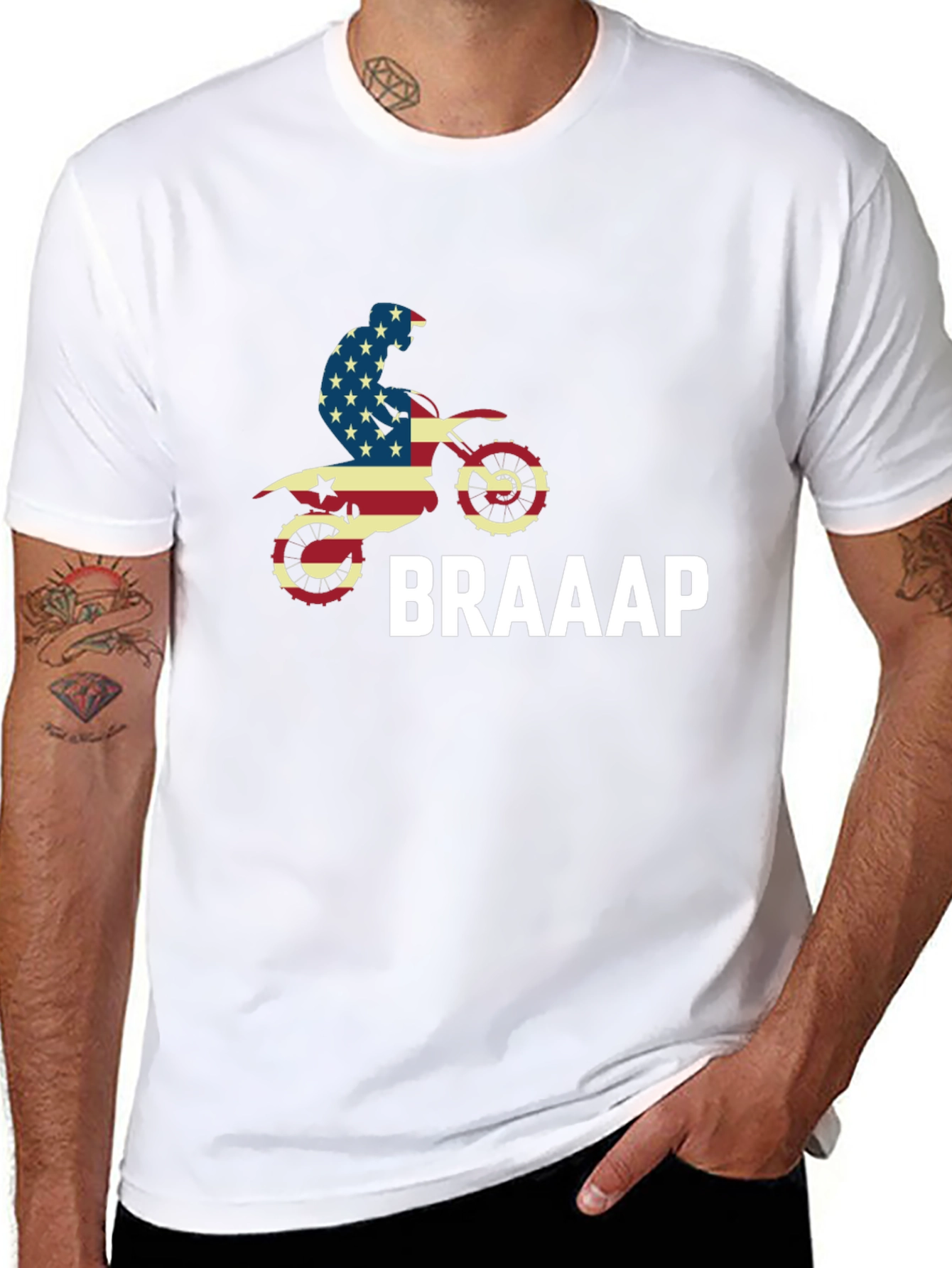 USA Motocross Dirt Bike T-Shirt - BRAAAP