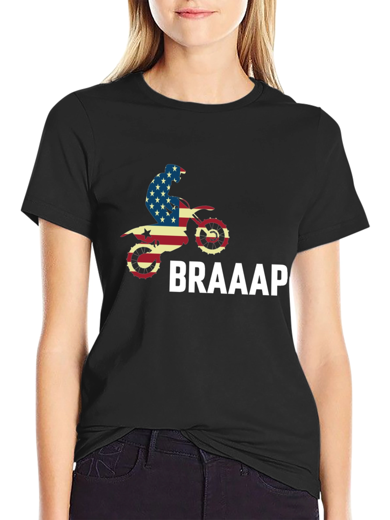 USA Motocross Dirt Bike T-Shirt - BRAAAP