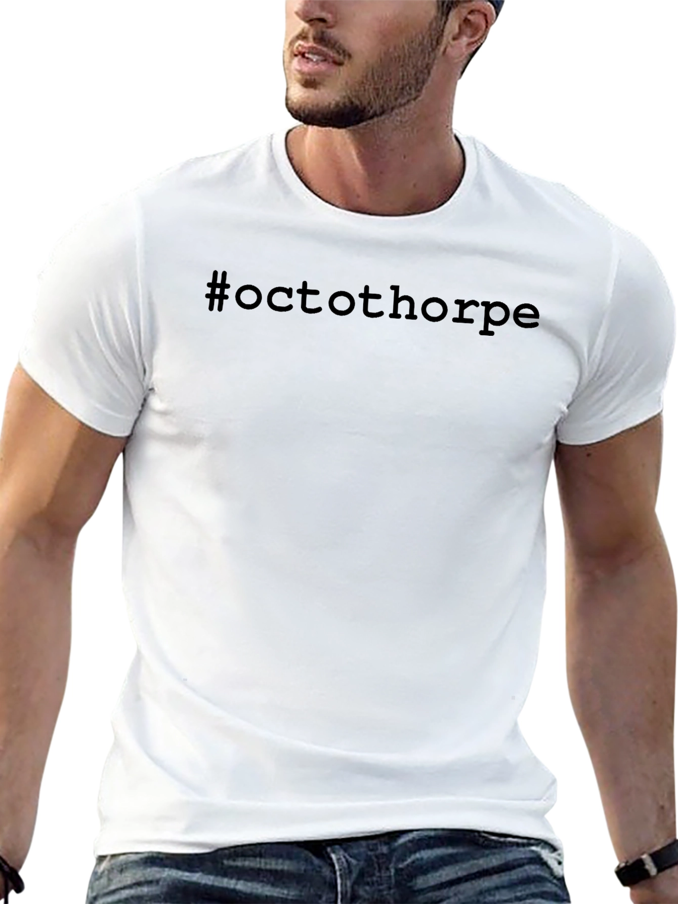 #octothorpe Black Cotton Graphic T-Shirt