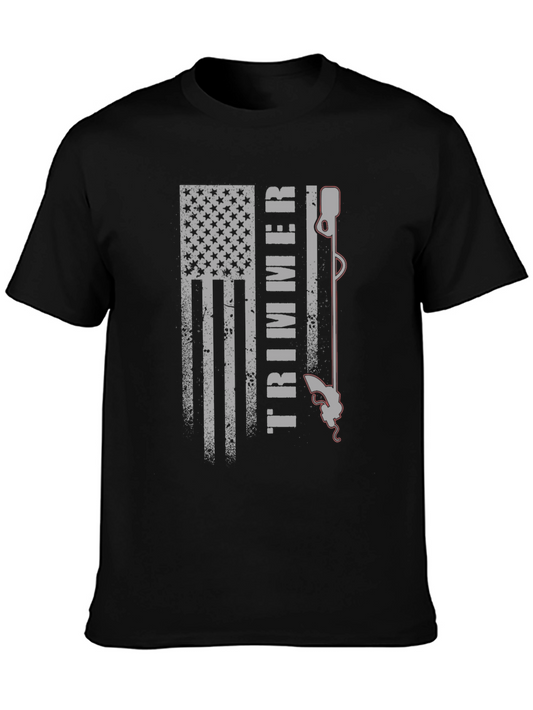 American Flag Trimmer Graphic Tee - Patriotic