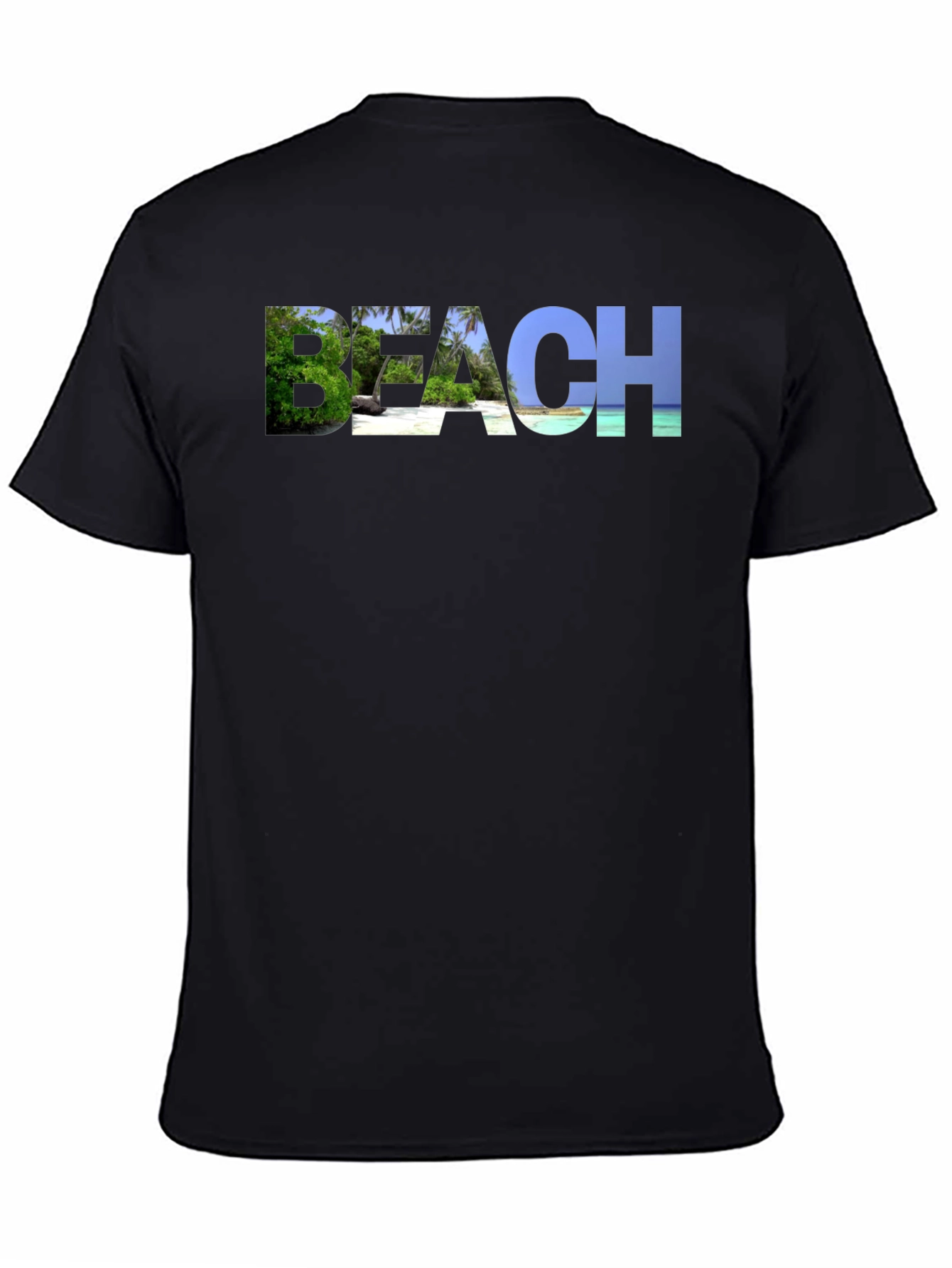 Beach Graphic Black T-Shirt