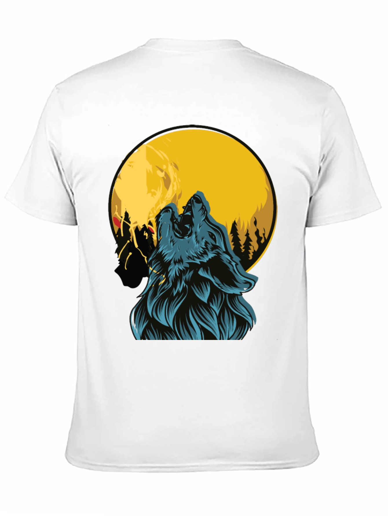 Wolf Howling at Moon Graphic Tee