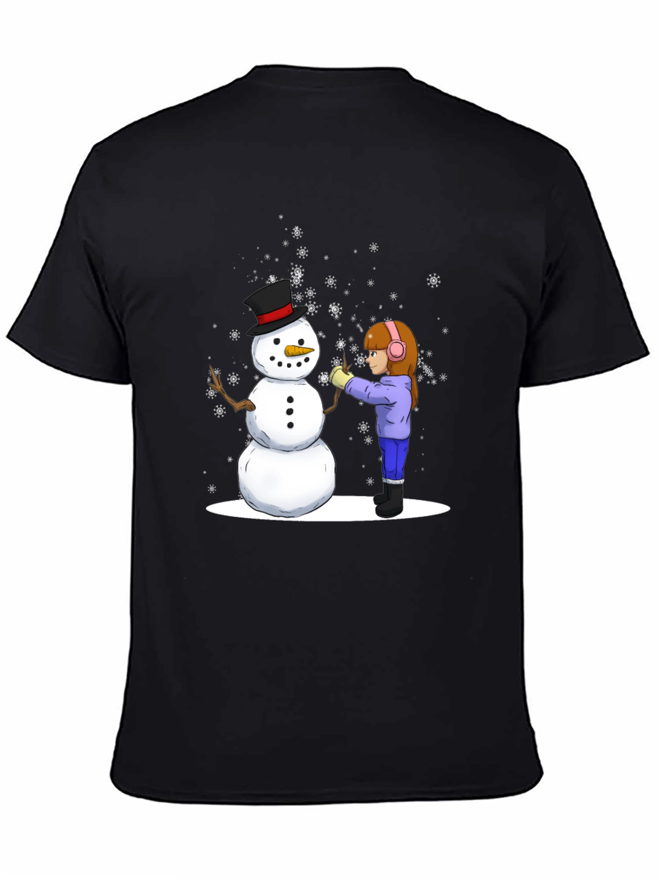 Winter Snowman Building T-Shirt